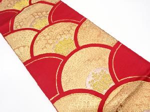 アンティーク　青海波に菊・桐模様織り出し袋帯（材料）